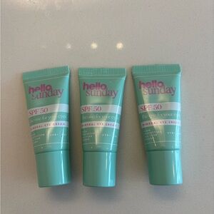 Set of 3 NEW Hello Sunday SPF 50 Eye Cream skincare with sunscreen protection